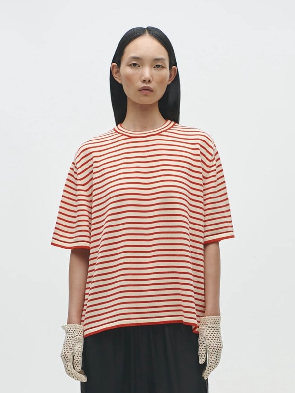 ORGANIC COTTON OVERSIZED STRIPED Tシャツ