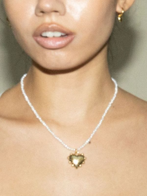 ネックレス Gold Medium Milagros Pearl Necklace