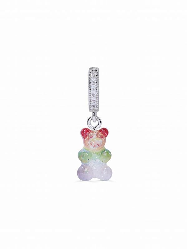 【Crystal Haze Jewelry】Nostalgia bear チャーム - Pave Connector - SV