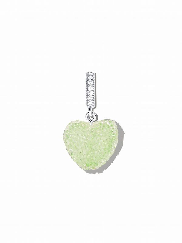 【Crystal Haze Jewelry】Jelly Heart ペンダント - Pave connector - SV (with チェーンネックレス)