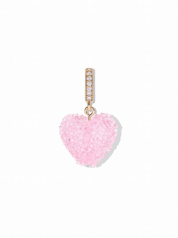 【Crystal Haze Jewelry】Jelly Heart ペンダント - Pave connector - GD (with チェーンネックレス)