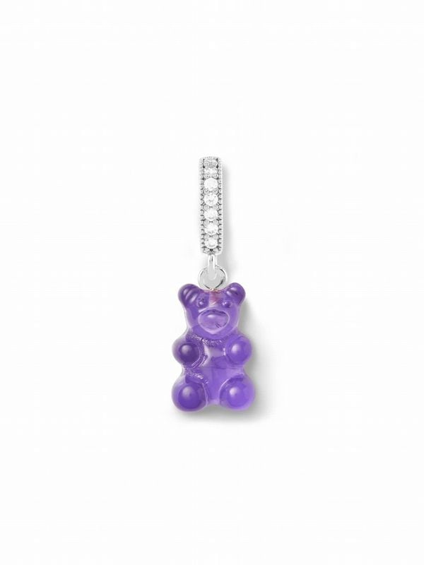 【Crystal Haze Jewelry】Nostalgia bear チャーム - Pave Connector - SV