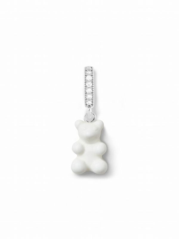 【Crystal Haze Jewelry】Nostalgia bear チャーム - Pave Connector - SV