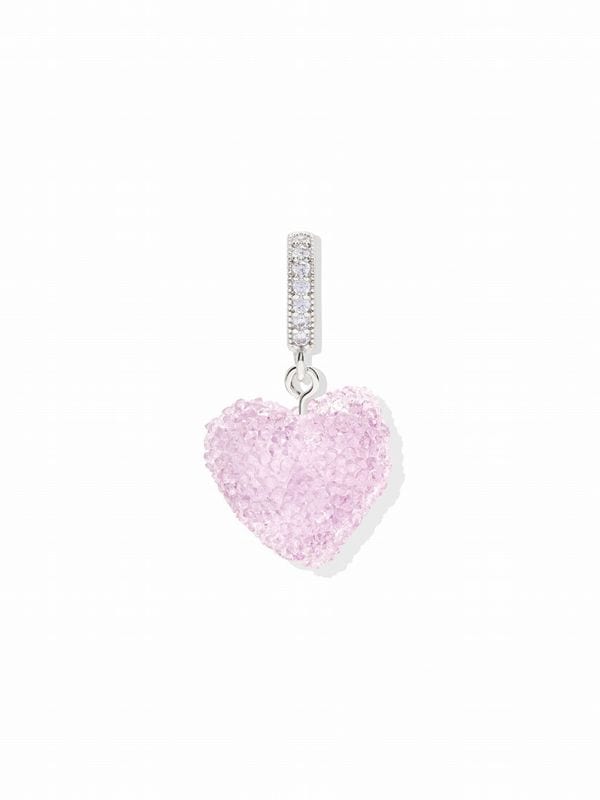 【Crystal Haze Jewelry】Jelly Heart ペンダント - Pave connector - SV (with チェーンネックレス)