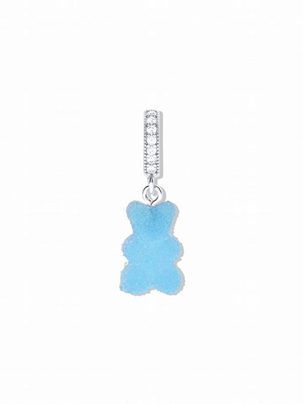 【Crystal Haze Jewelry】Fizzy Nostalgia bear チャーム - Pave connector - SV