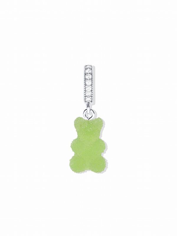 【Crystal Haze Jewelry】Fizzy Nostalgia bear チャーム - Pave connector - SV
