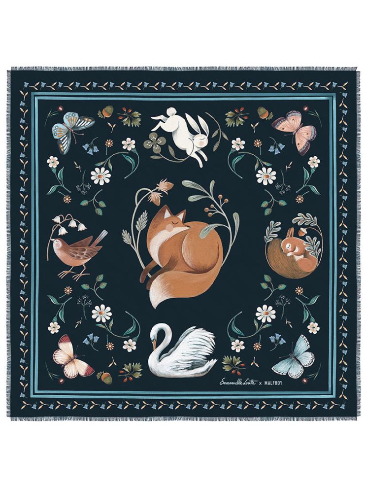 MALFROY MILLION》スカーフ imprimé London Animals d'Emmanuelle