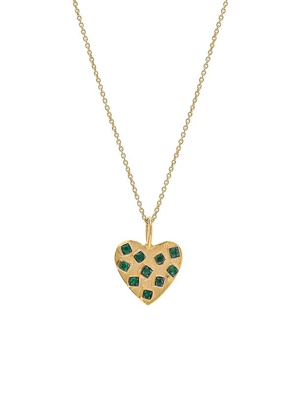 MONOGRAMS Round Emerald Heart ネックレス