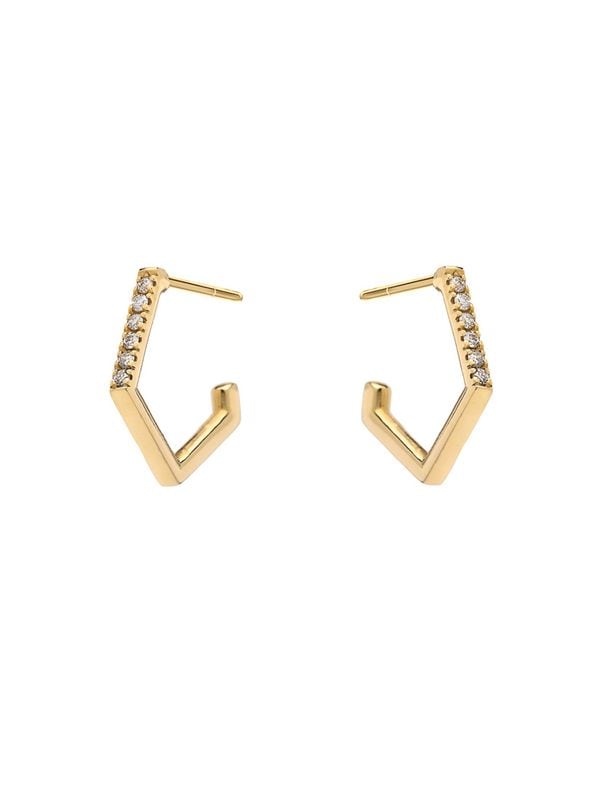 DIAMOND FLASHES Small Polygon Hoop ピアス
