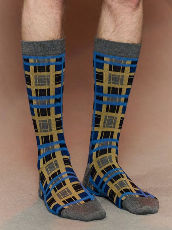 ≪HENRIK VIBSKOV≫Checks ソックス Homme-A