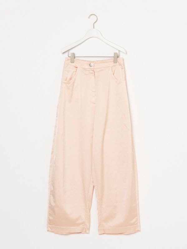 SATIN CURVED PANTS