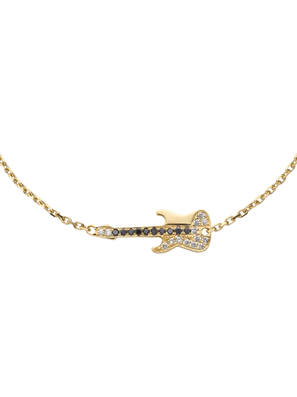 ROCK PAVE DIAM NOIR TOUT CHAIN ブレスレット OR JAUNE