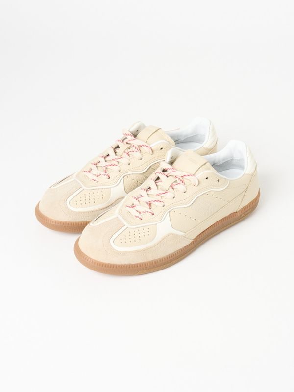 Rife Grain Cream Leather Sneakers