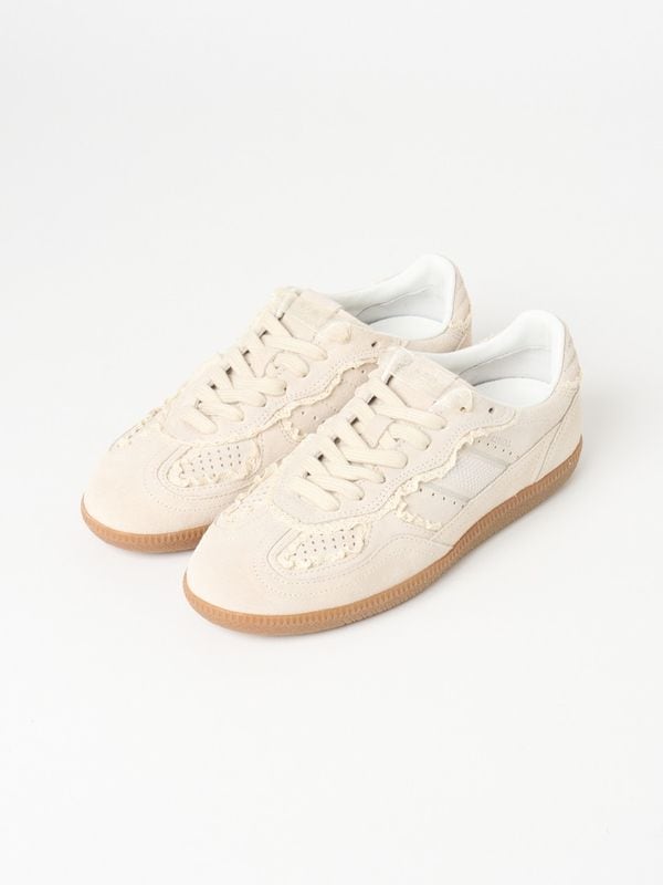 Crochet Cream Leather Sneakers