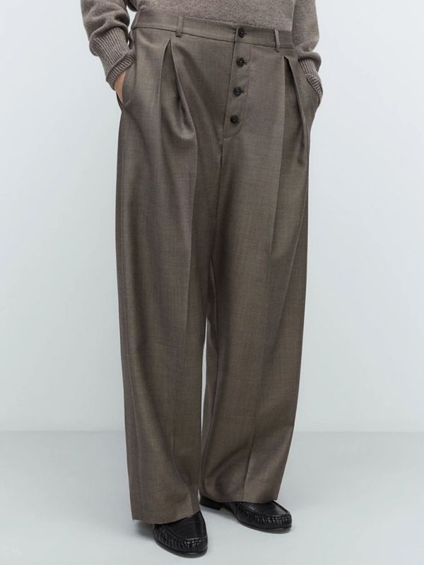 TAILORING MOHAIR BUTTONED PANTS