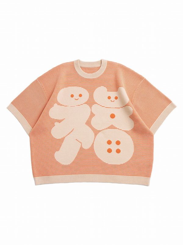 《8bit.t.d》[Yu Miyama] {fuku Blessing} Reversible Stripe トップス Orange