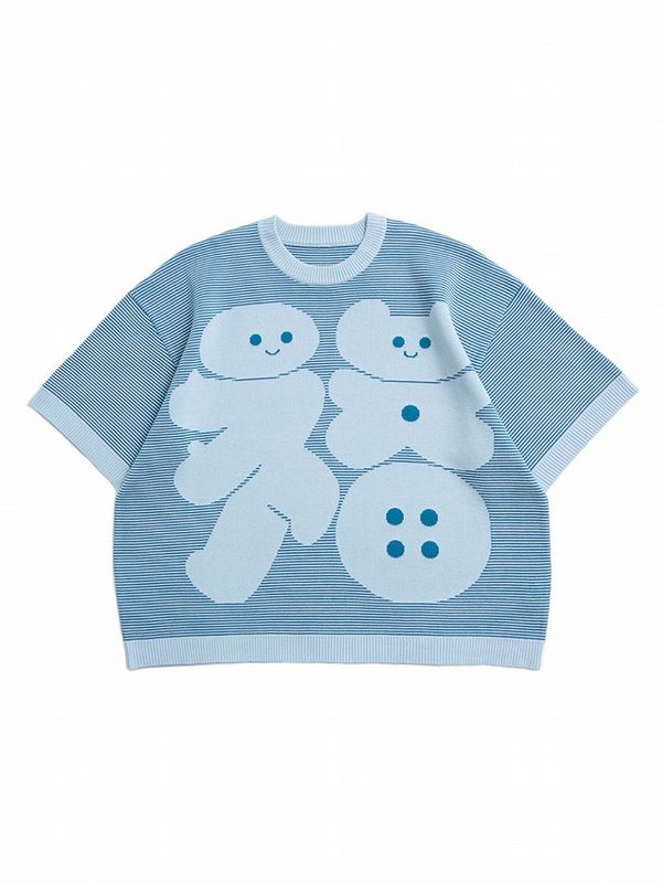 《8bit.t.d》[Yu Miyama] {fuku Blessing} Reversible Stripe トップス Blue