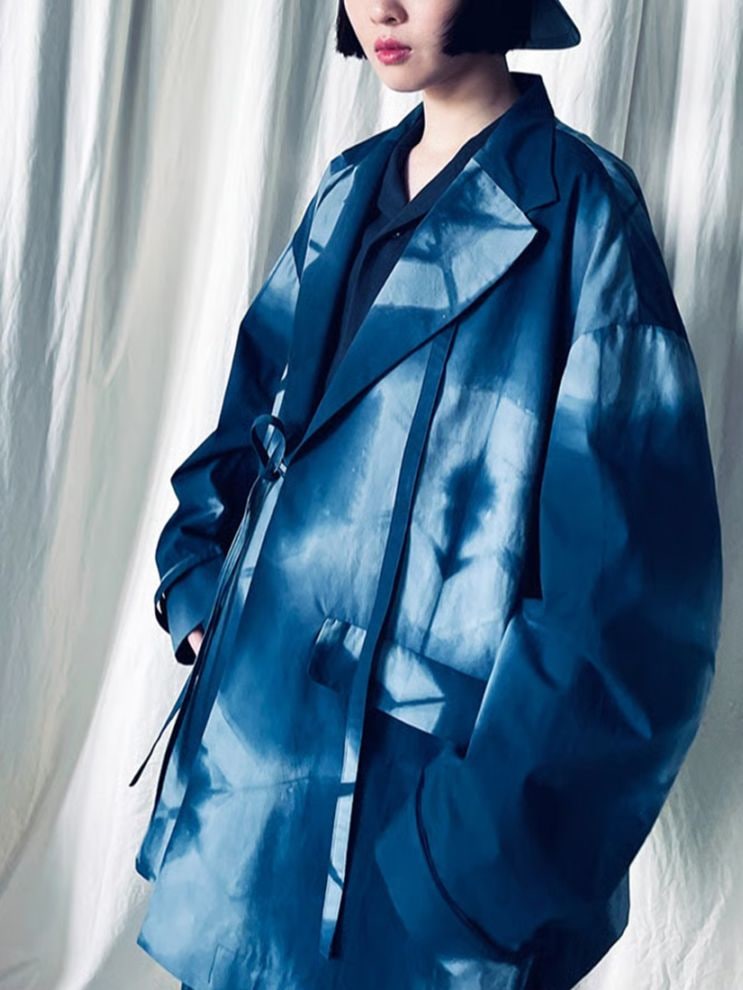 新品 heve ラッフルジャケットBL ネイビー HEVE ヘイヴ ラッフルジャケット ネイビー heve ラッフルジャケットBL