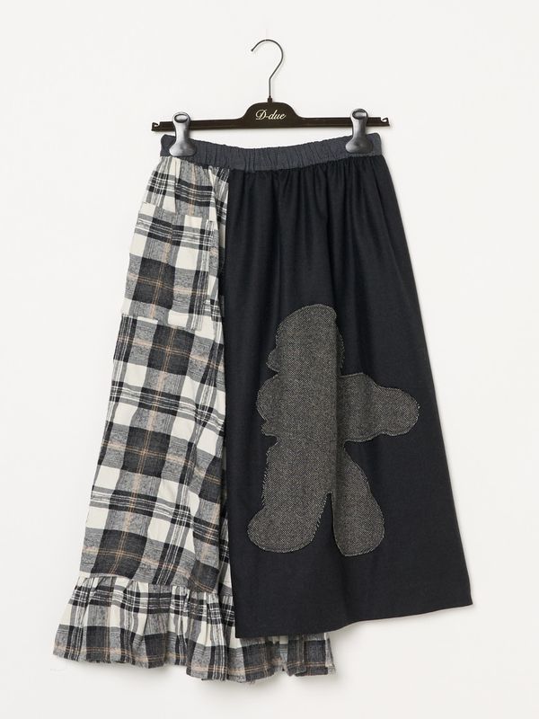TEXTURED CHECK SKIRT