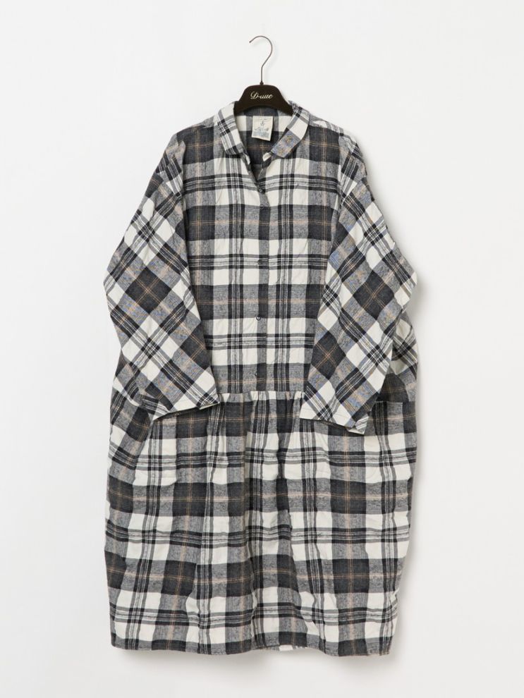 TEXTURED CHECK ONE-PIECE（ワンピース）｜H.P.FRANCE公式サイト