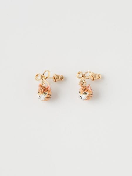 ピアス ベンガルキャットとリボン Capsule Comme chein and chat