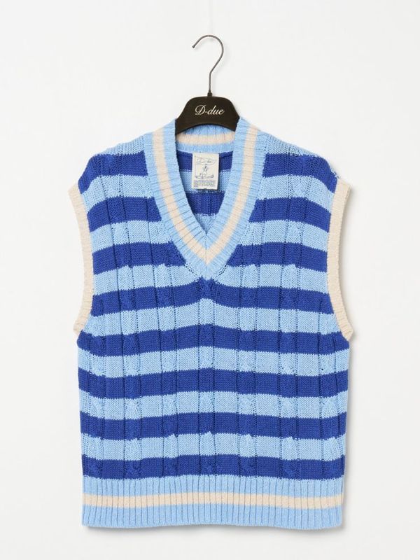 COLOR STRIPE V-NECK KNIT ベスト
