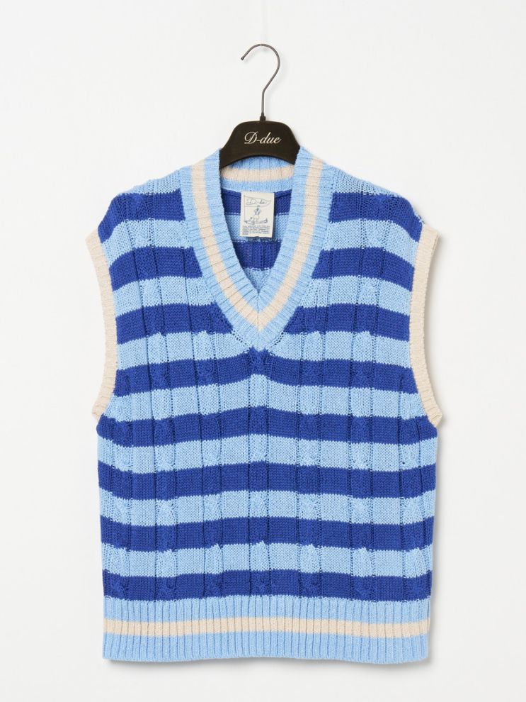 COLOR STRIPE V-NECK KNIT ベスト（ベスト）｜H.P.FRANCE公式サイト