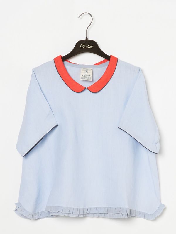 Tie-Back Collar Linen トップス