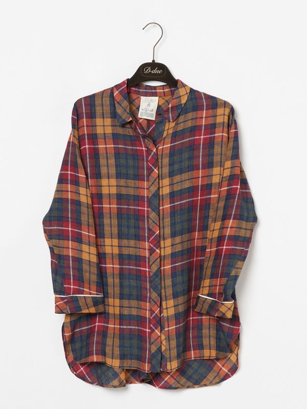 Checked Linen Relax シャツ