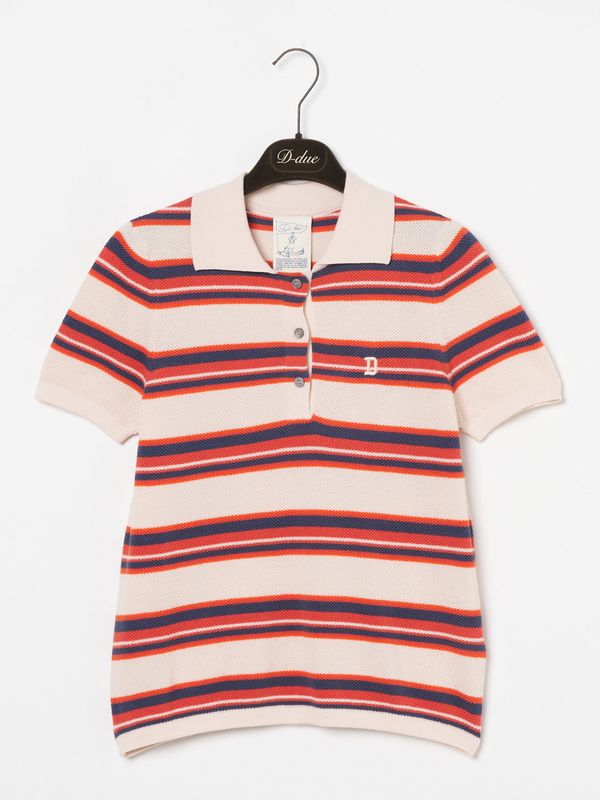 Striped Cotton ポロシャツ