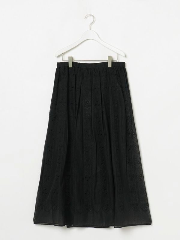 COTTON LAWN SKIRT WITH EMBROIDERY