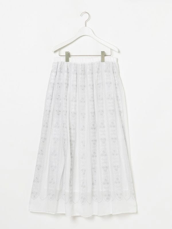 COTTON LAWN SKIRT WITH EMBROIDERY