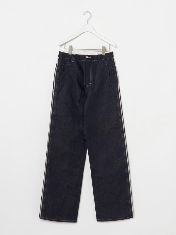 COTTON-LINEN DENIM PANTS