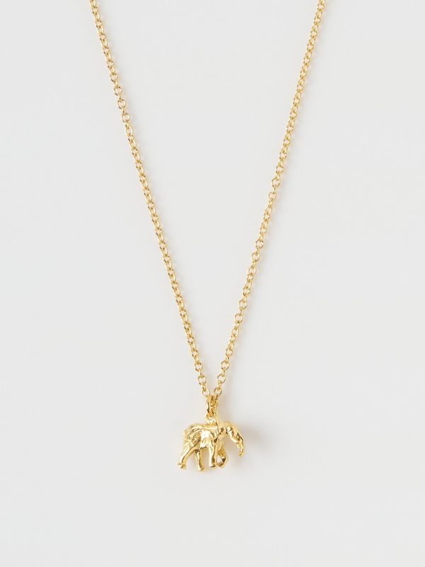 Little Floral Engraved Elephant ネックレス