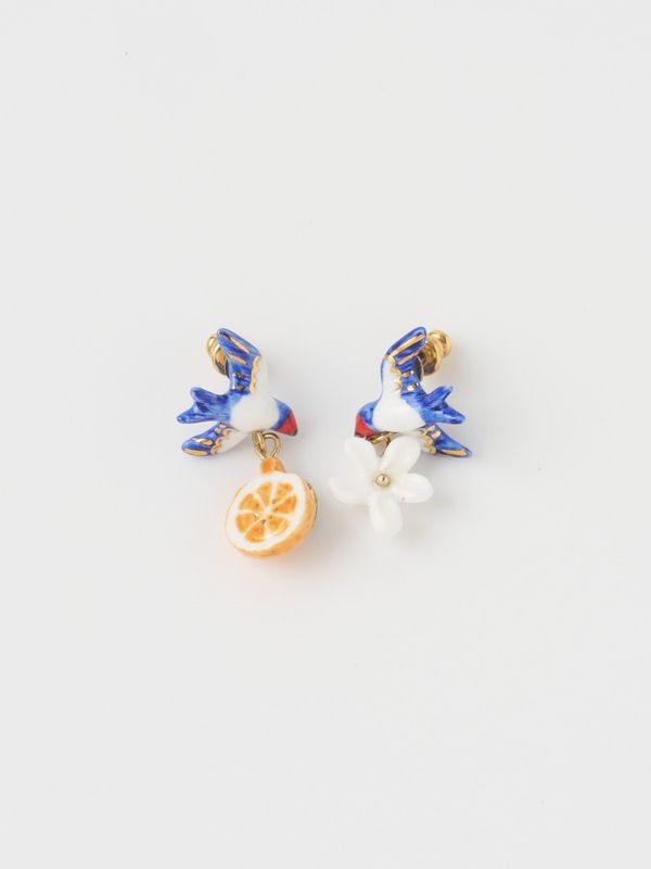 ピアス ツバメとオレンジ Belles du Sud