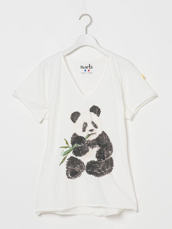 VネックTシャツ パンダ Tropical