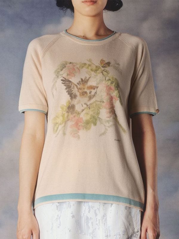 《KA WA KEY》KNIT RINGER Tシャツ