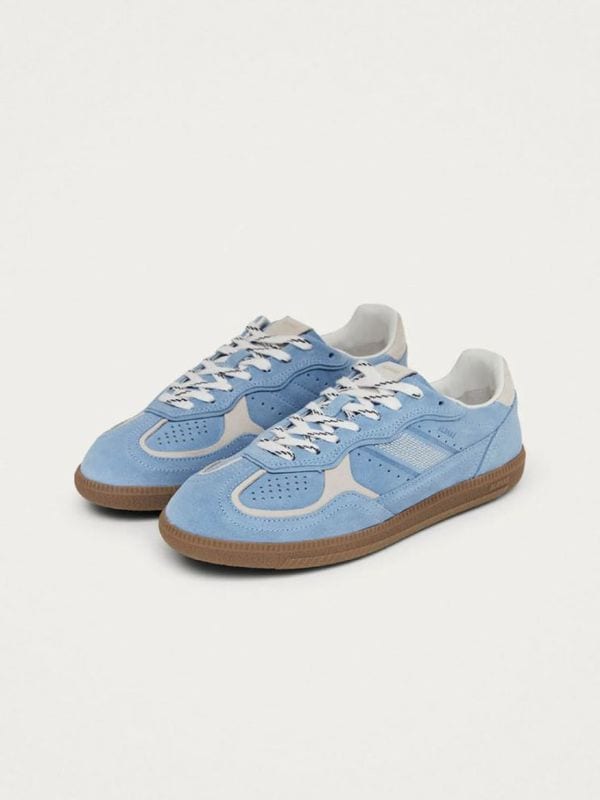 Rife Cornflower Blue Cream Leather Sneakers