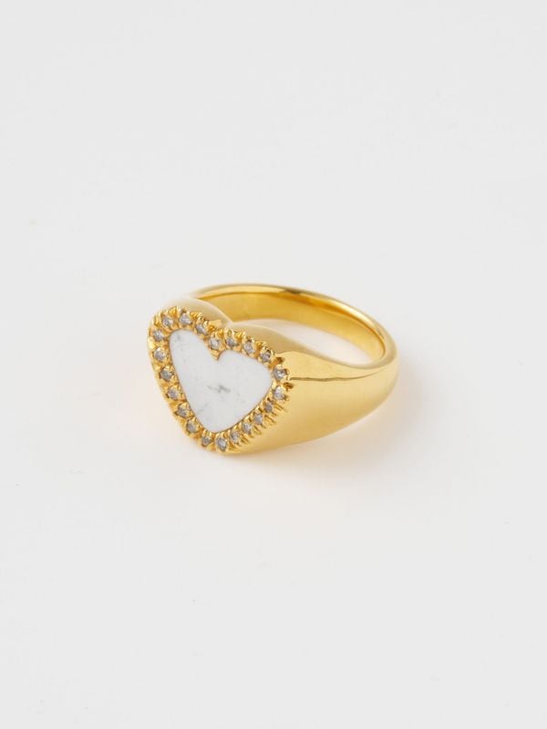 《PREEK》DIAMOND HEART STONE リング