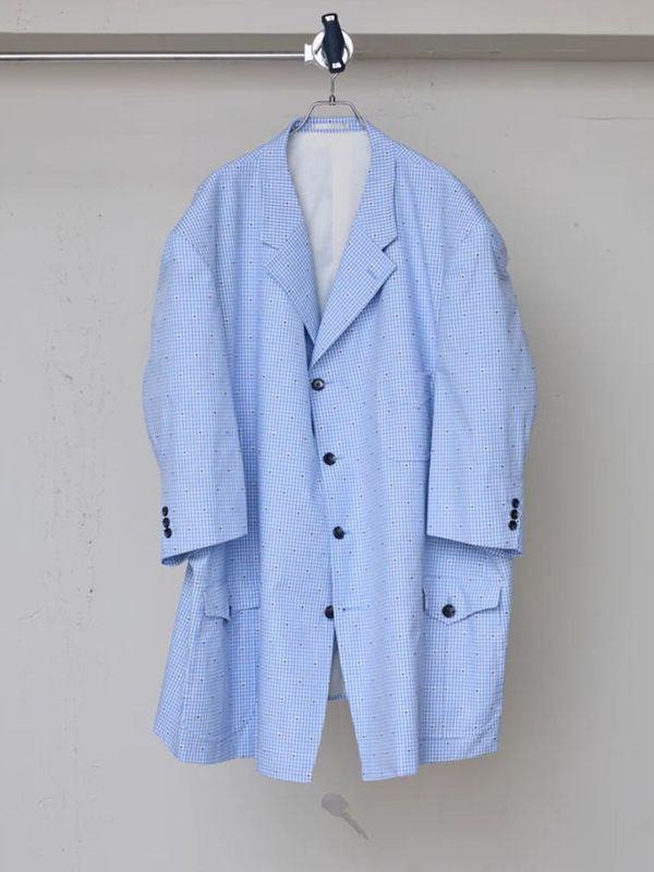 《BODYSONG.》CUT JACQUARD GINGHAM TAILORED コート