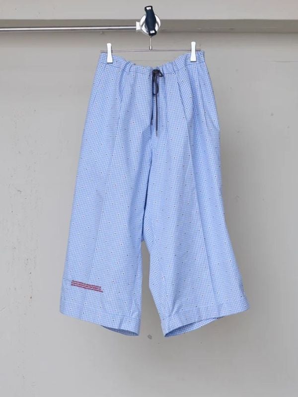 《BODYSONG.》CUT JACQUARD GINGHAM MOST WIDE スラックスパンツ