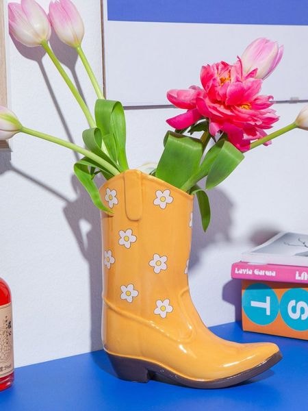DOIY》フラワーベース Rodeo Cowboy Boot Yellow（花瓶）｜H.P.FRANCE