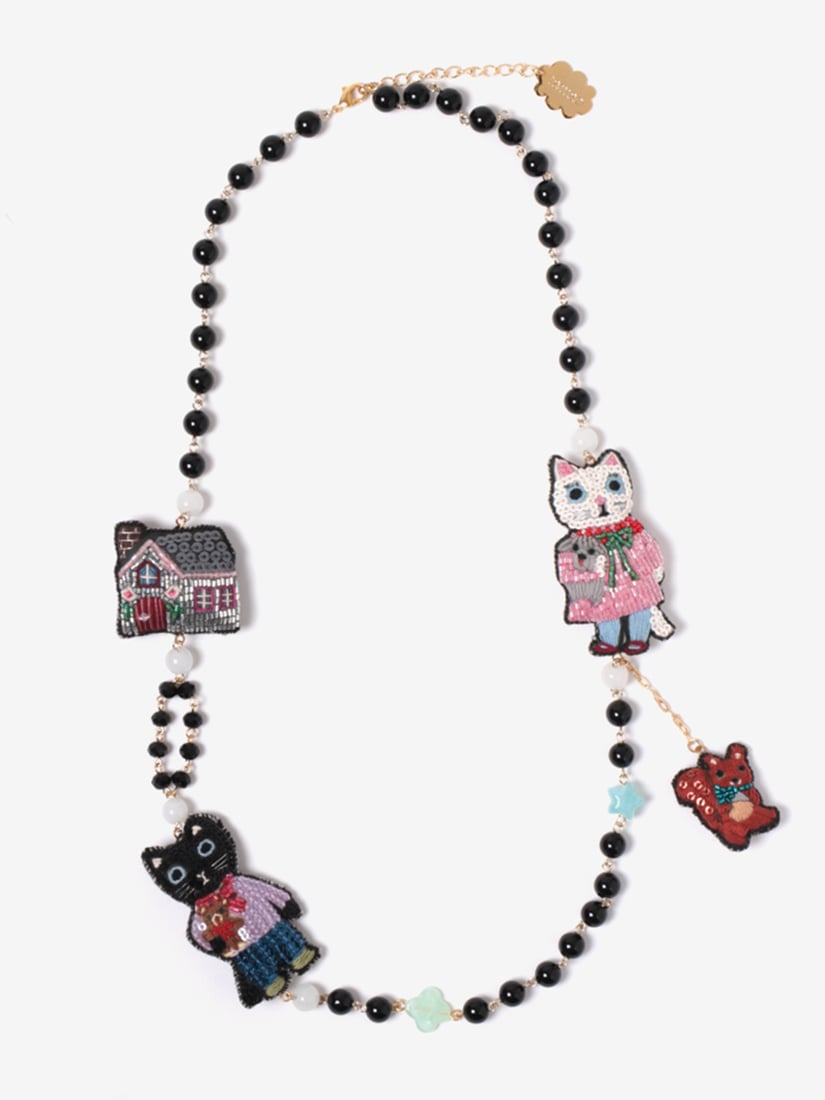ネックレス Yumi Kitagishi White Cat & Black Cat（ネックレス