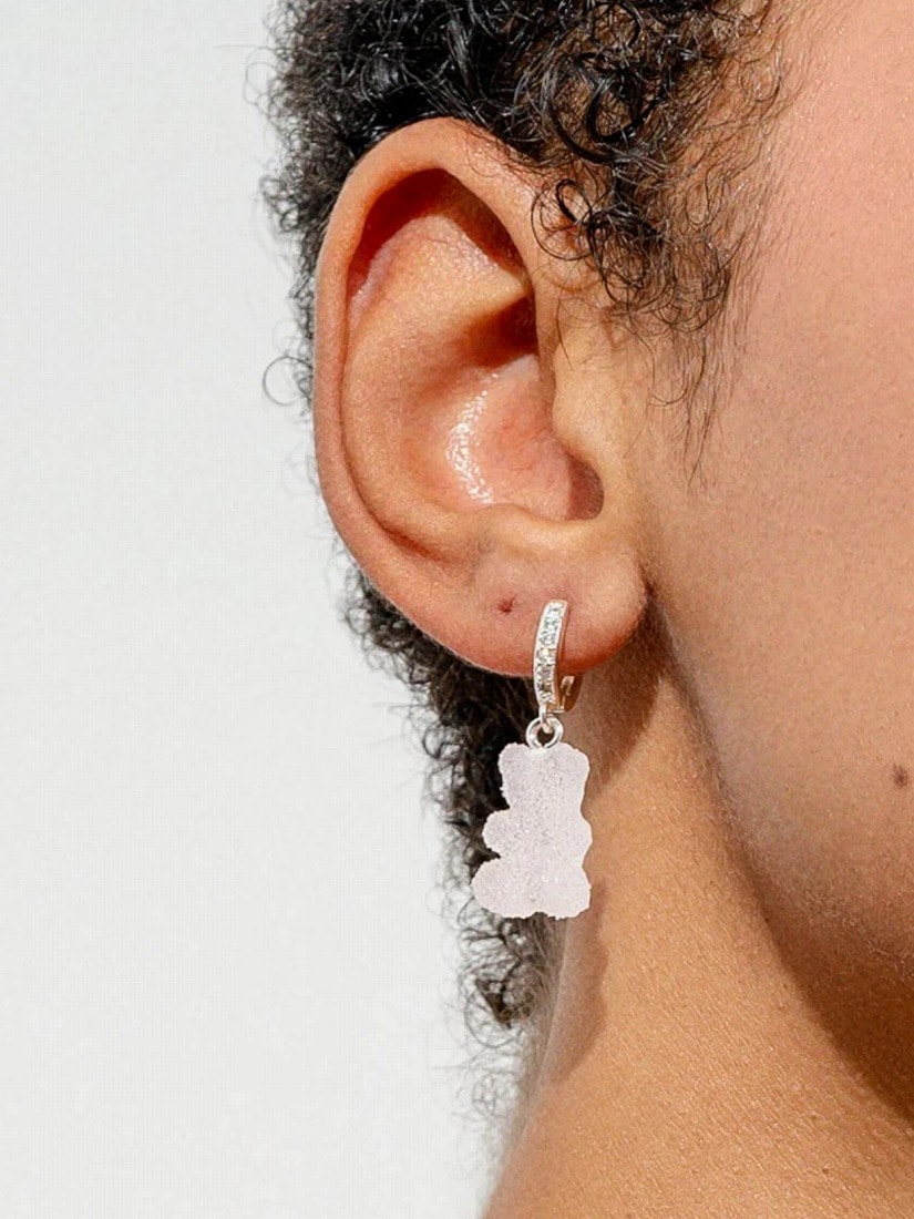 Crystal Haze Jewelry】Fizzy Nostalgia bear ピアス(片耳用) - SV