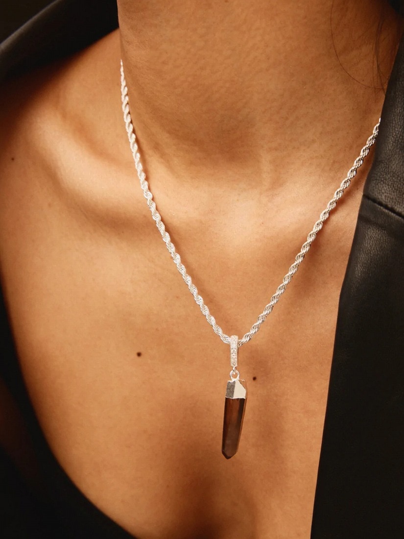 【関税込み】FARIS Lava Dime ペンダント ネックレス Crystal Haze Jewelry】Rope チェーンネックレス - SV