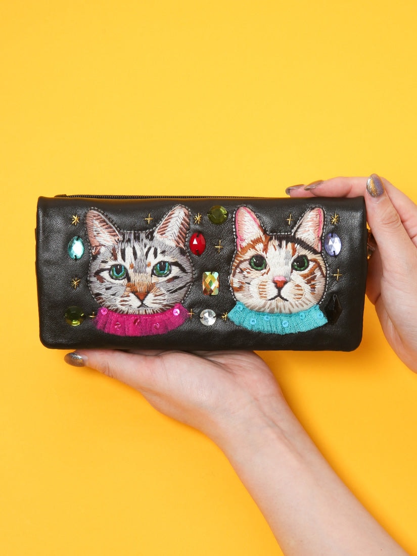 【未使用品】tamaoworld 長財布Two cats and bijoux 未使用品】tamaoworld 長財布Two cats and bijoux