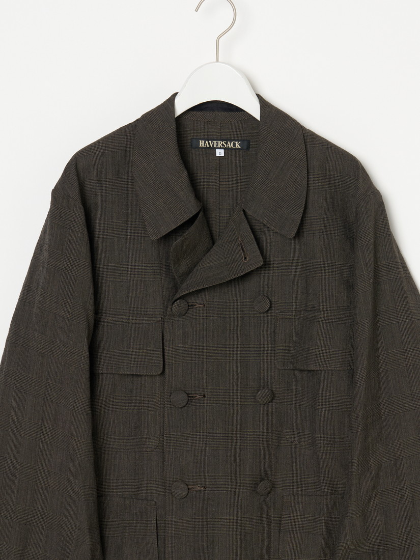 ウールリネン グレンチェックアトリエコート（コート）｜H.P.FRANCE
