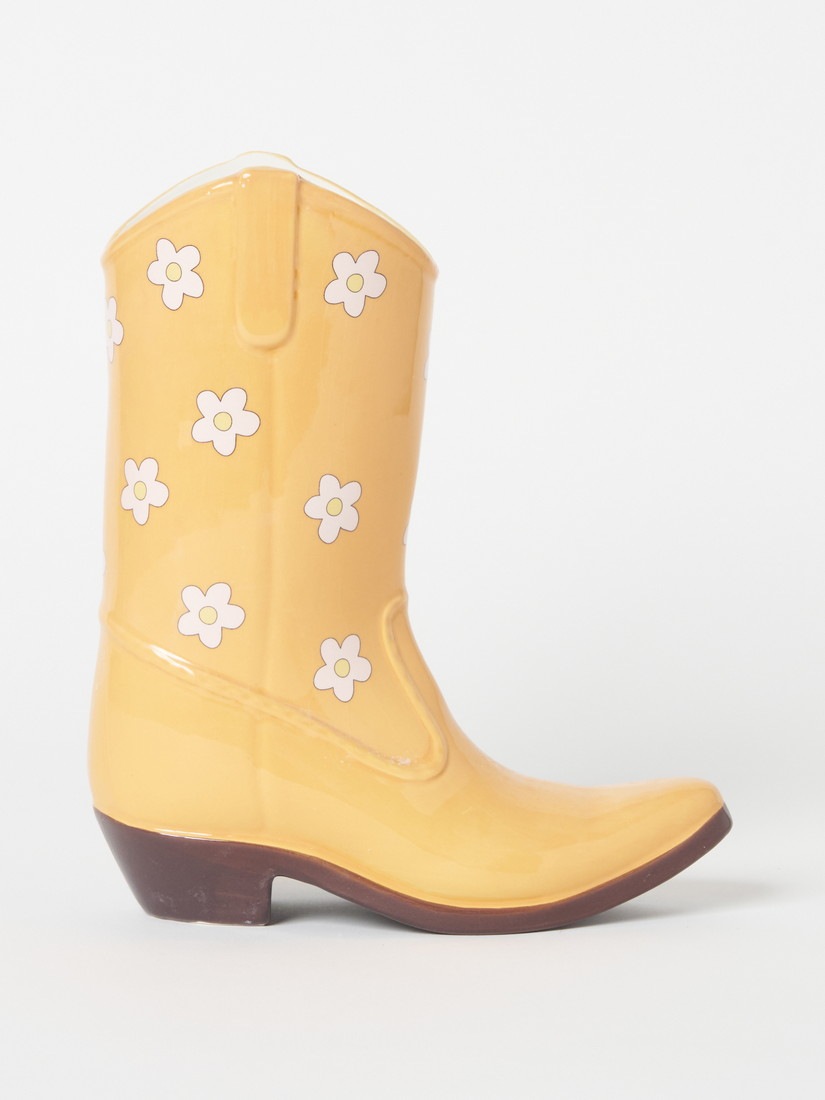 ブーツデザイン　フラワーベース　ビンテージ DOIY》フラワーベース Rodeo Cowboy Boot Yellow（花瓶）｜H.P.FRANCE
