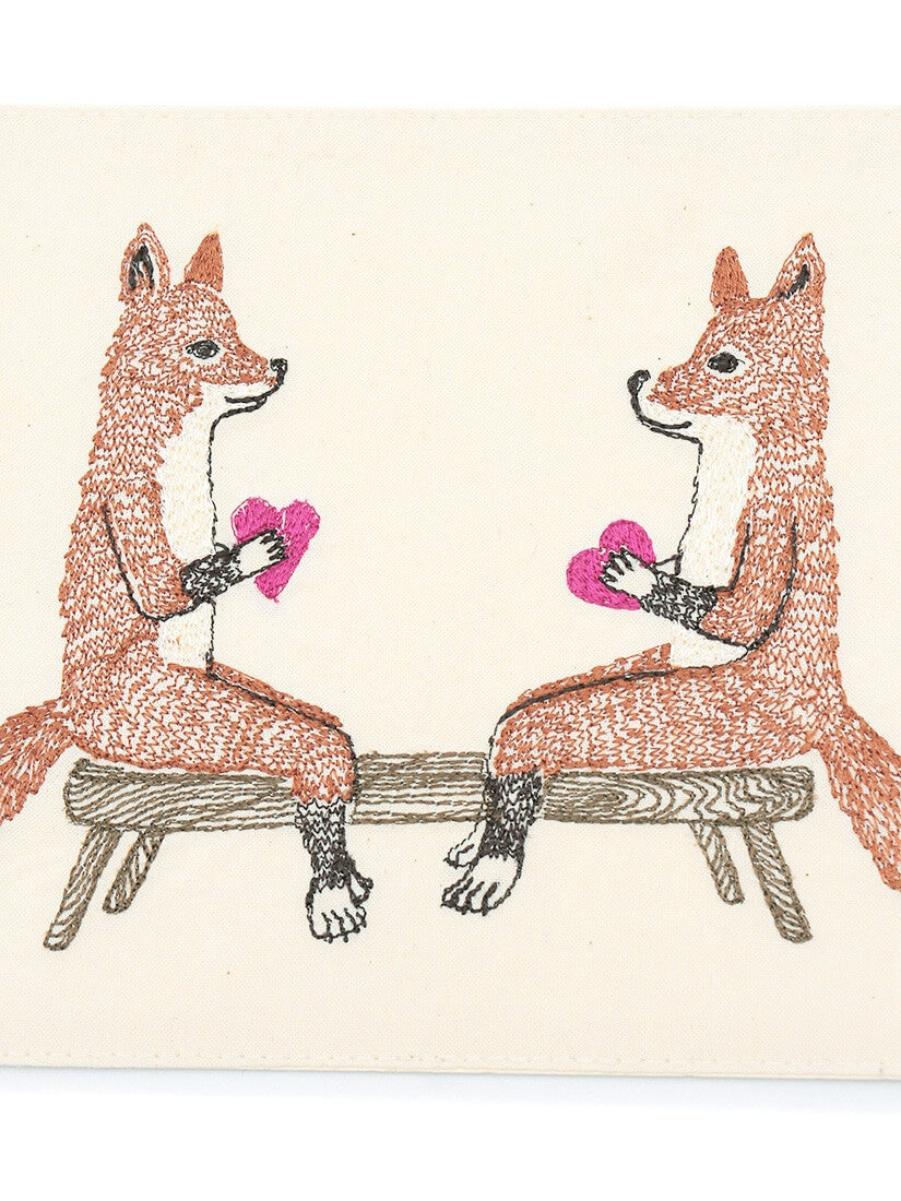 Love｜刺繍カード Fox Valentines（ステーショナリーその他）｜H.P.