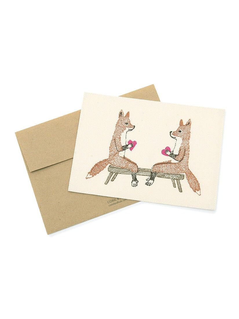 Love｜刺繍カード Fox Valentines（ステーショナリーその他）｜H.P.